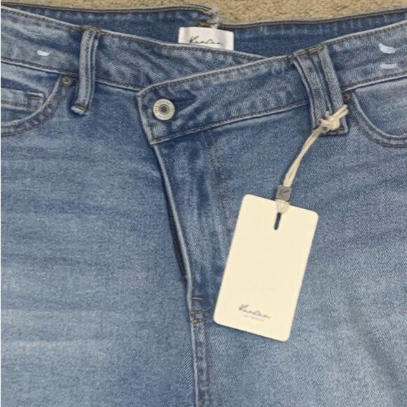 Kancan Riley Asymetrical crisscross shorts raw hem sz 29 NWT - Picture 6 of 6